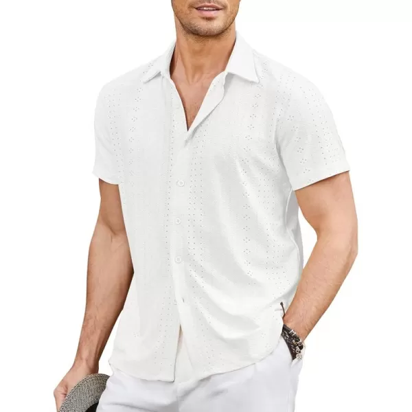 COOFANDY Mens Button Down Beach Shirt Short Sleeve Casual Vacation Shirts Summer Tropical Shirts Tops
