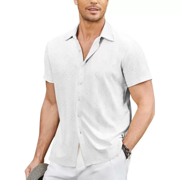 COOFANDY Mens Button Down Beach Shirt Short Sleeve Casual Vacation Shirts Summer Tropical Shirts Tops