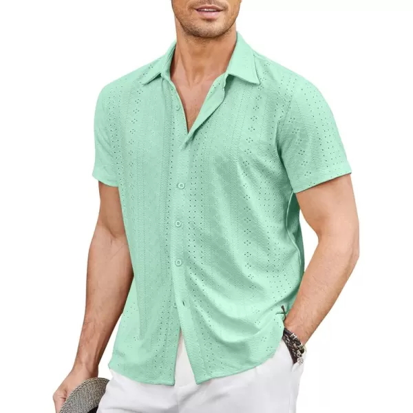 COOFANDY Mens Button Down Beach Shirt Short Sleeve Casual Vacation Shirts Summer Tropical Shirts Tops