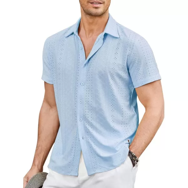 COOFANDY Mens Button Down Beach Shirt Short Sleeve Casual Vacation Shirts Summer Tropical Shirts Tops
