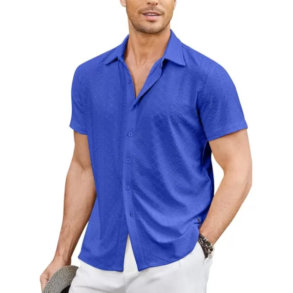 COOFANDY Mens Button Down Beach Shirt Short Sleeve Casual Vacation Shirts Summer Tropical Shirts Tops