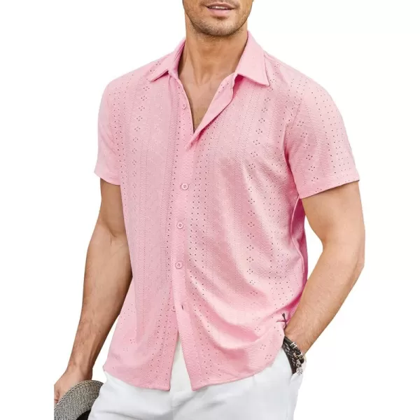 COOFANDY Mens Button Down Beach Shirt Short Sleeve Casual Vacation Shirts Summer Tropical Shirts Tops