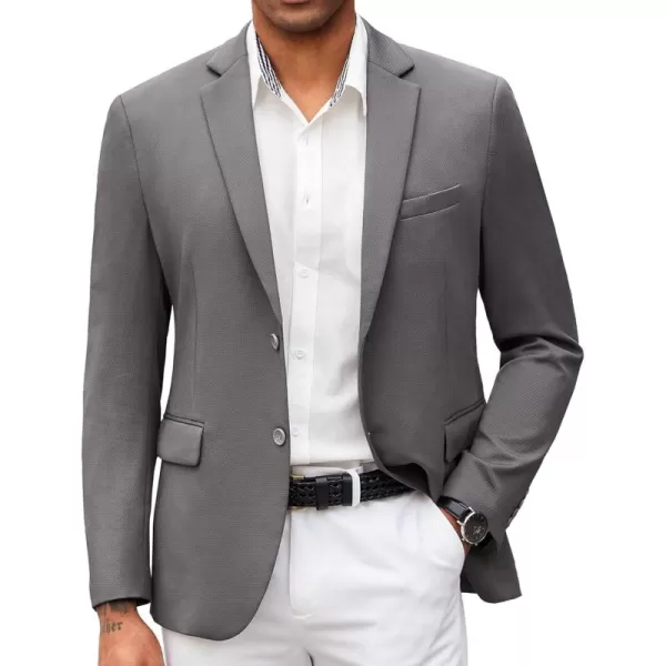 COOFANDY Mens Casual Blazer Slim Fit Suit Jacket Lightweight Knit Sport Coat Two Button Stretch Blazer Jacket