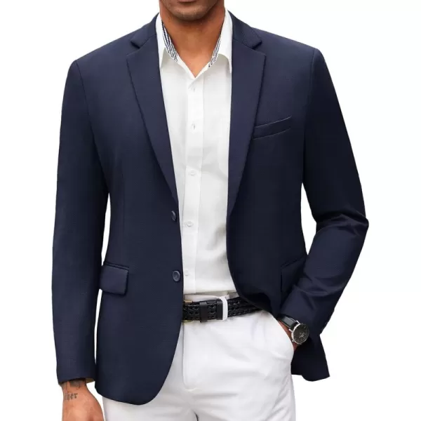 COOFANDY Mens Casual Blazer Slim Fit Suit Jacket Lightweight Knit Sport Coat Two Button Stretch Blazer Jacket