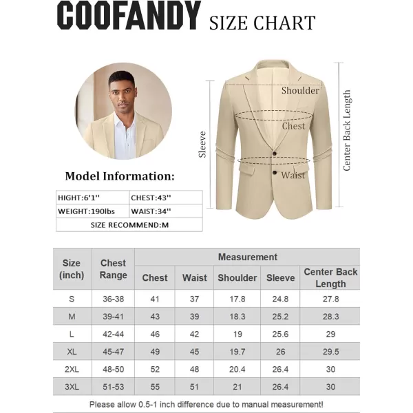 COOFANDY Mens Casual Blazer Lightweight Two Botton Suit Jacket Slim Fit Sports Coat Business Blazer Jacket