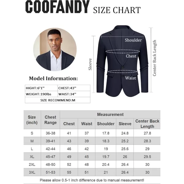 COOFANDY Mens Casual Blazer Lightweight Two Botton Suit Jacket Slim Fit Sports Coat Business Blazer Jacket