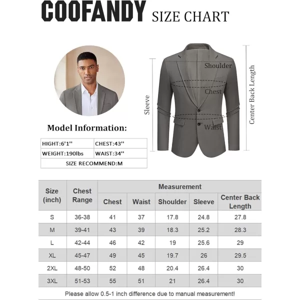 COOFANDY Mens Casual Blazer Lightweight Two Botton Suit Jacket Slim Fit Sports Coat Business Blazer Jacket