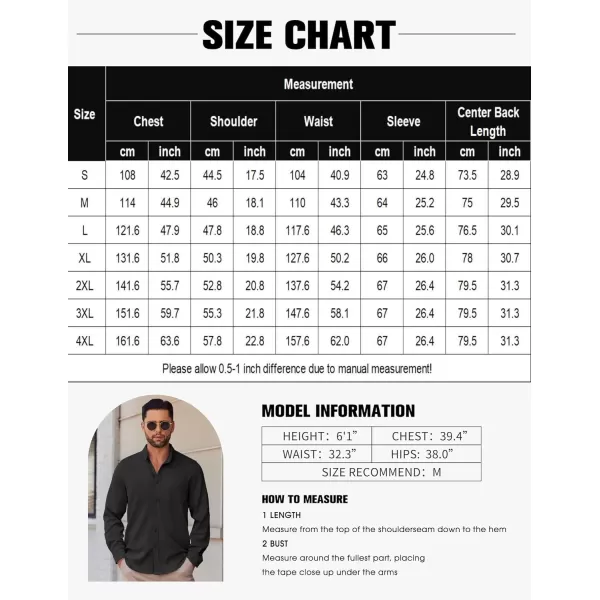 COOFANDY Mens Long Sleeve Button Down Shirt Wrinkle Free Casual Shirt for Men Untucked Shirts with Pocket for Wedding