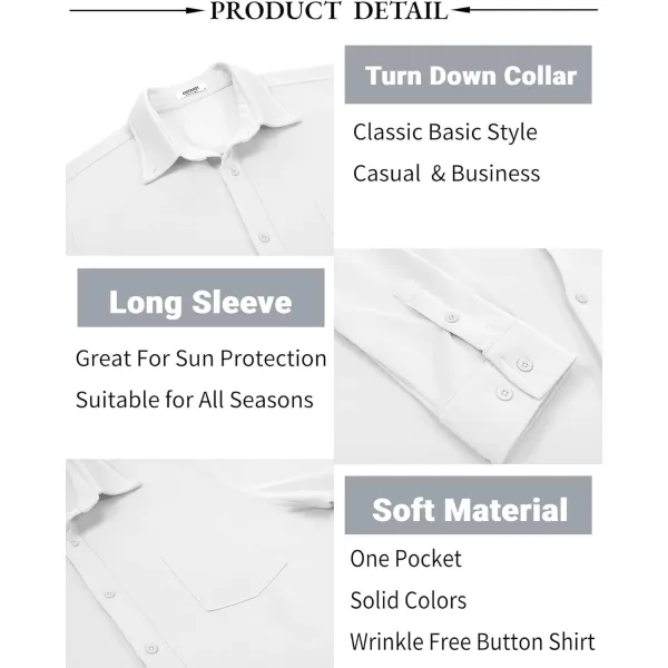 COOFANDY Mens Long Sleeve Button Down Shirt Wrinkle Free Casual Shirt for Men Untucked Shirts with Pocket for Wedding