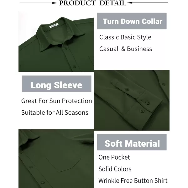 COOFANDY Mens Long Sleeve Button Down Shirt Wrinkle Free Casual Shirt for Men Untucked Shirts with Pocket for Wedding