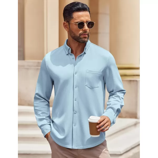 COOFANDY Mens Long Sleeve Button Down Shirt Wrinkle Free Casual Shirt for Men Untucked Shirts with Pocket for Wedding