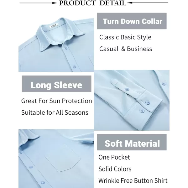 COOFANDY Mens Long Sleeve Button Down Shirt Wrinkle Free Casual Shirt for Men Untucked Shirts with Pocket for Wedding