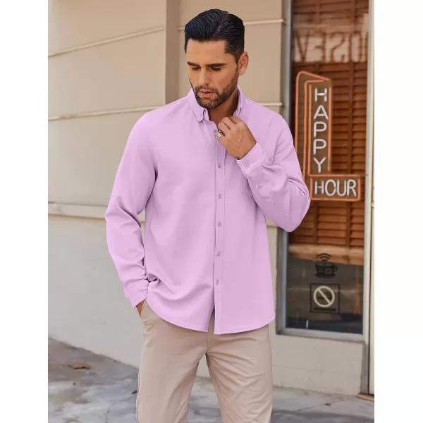 COOFANDY Mens Long Sleeve Button Down Shirt Wrinkle Free Casual Shirt for Men Untucked Shirts with Pocket for Wedding