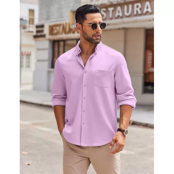 COOFANDY Mens Long Sleeve Button Down Shirt Wrinkle Free Casual Shirt for Men Untucked Shirts with Pocket for Wedding