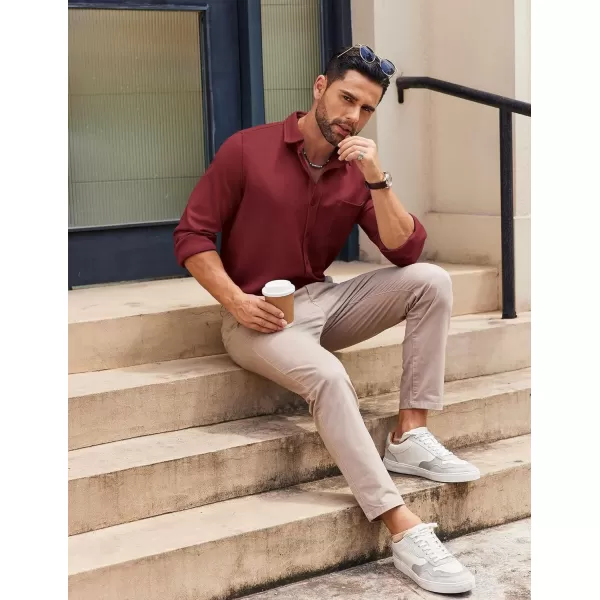 COOFANDY Mens Long Sleeve Button Down Shirt Wrinkle Free Casual Shirt for Men Untucked Shirts with Pocket for Wedding