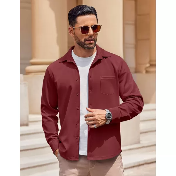 COOFANDY Mens Long Sleeve Button Down Shirt Wrinkle Free Casual Shirt for Men Untucked Shirts with Pocket for Wedding