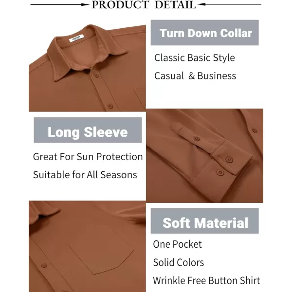 COOFANDY Mens Long Sleeve Button Down Shirt Wrinkle Free Casual Shirt for Men Untucked Shirts with Pocket for Wedding