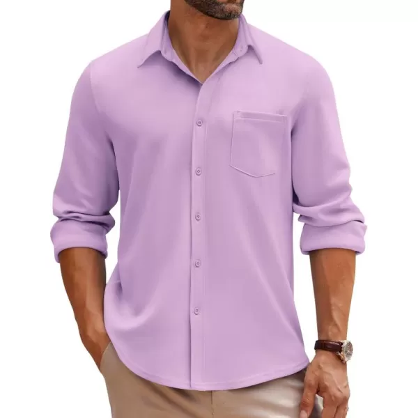 COOFANDY Mens Long Sleeve Button Down Shirt Wrinkle Free Casual Shirt for Men Untucked Shirts with Pocket for Wedding