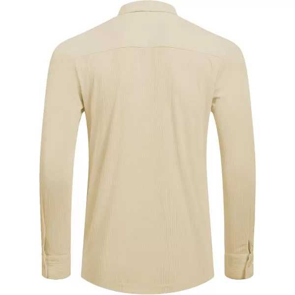 COOFANDY Athletic Fit Dress Shirts for Men Ribbed Knit Textured Button Down Shirts