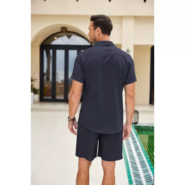 COOFANDY Mens Beach Outfits for Vacation 2 Piece Short Set Guayabra Sets Resort Wear