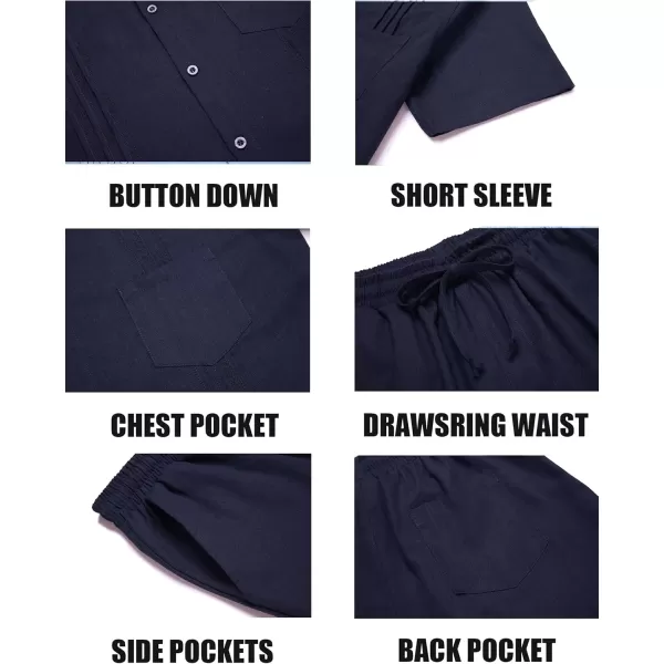 COOFANDY Mens Beach Outfits for Vacation 2 Piece Short Set Guayabra Sets Resort Wear