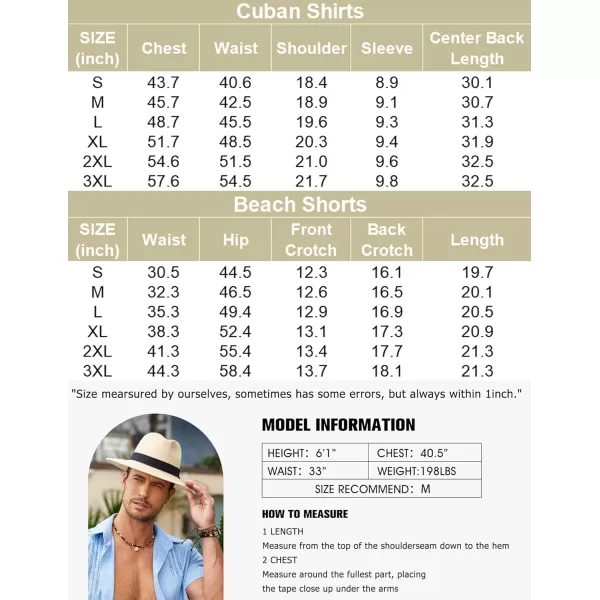 COOFANDY Mens Beach Outfits for Vacation 2 Piece Short Set Guayabra Sets Resort Wear