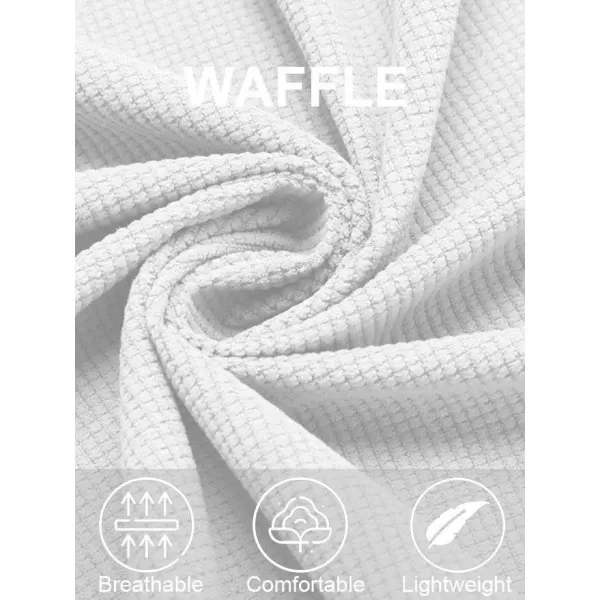 COOFANDY Men's Button Down Waffle Shirt Jacket Casual Long Sleeve Shacket Lightweight Overshirts with Flap Pockets