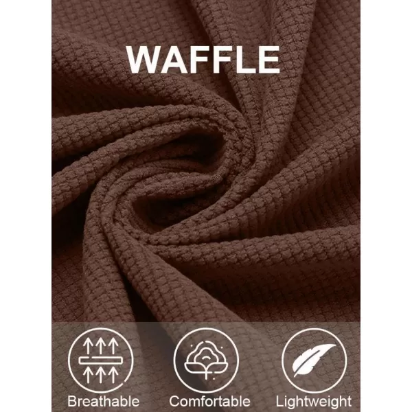 COOFANDY Men's Button Down Waffle Shirt Jacket Casual Long Sleeve Shacket Lightweight Overshirts with Flap Pockets