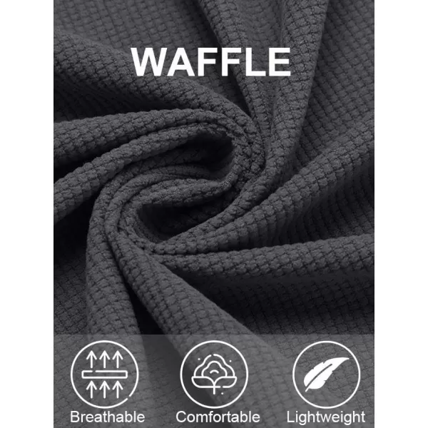 COOFANDY Men's Button Down Waffle Shirt Jacket Casual Long Sleeve Shacket Lightweight Overshirts with Flap Pockets