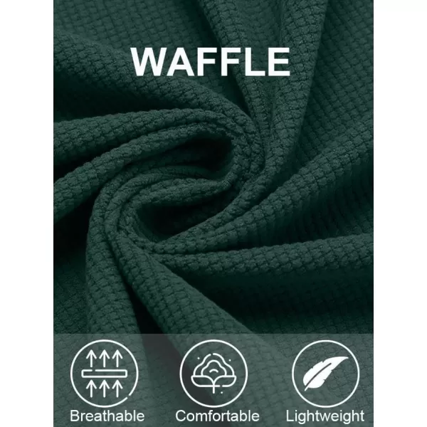 COOFANDY Men's Button Down Waffle Shirt Jacket Casual Long Sleeve Shacket Lightweight Overshirts with Flap Pockets