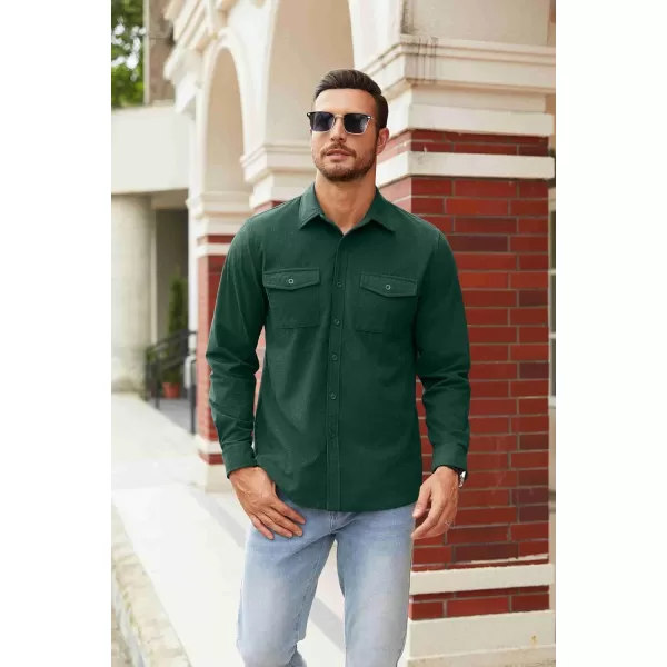 COOFANDY Men's Button Down Waffle Shirt Jacket Casual Long Sleeve Shacket Lightweight Overshirts with Flap Pockets