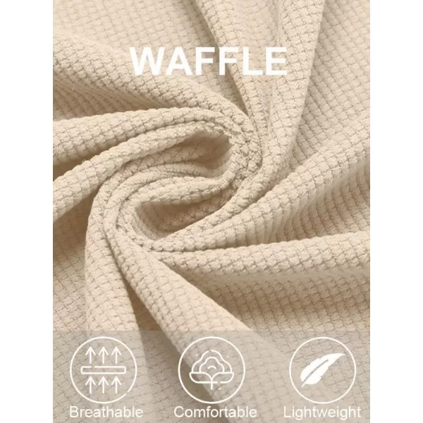 COOFANDY Men's Button Down Waffle Shirt Jacket Casual Long Sleeve Shacket Lightweight Overshirts with Flap Pockets