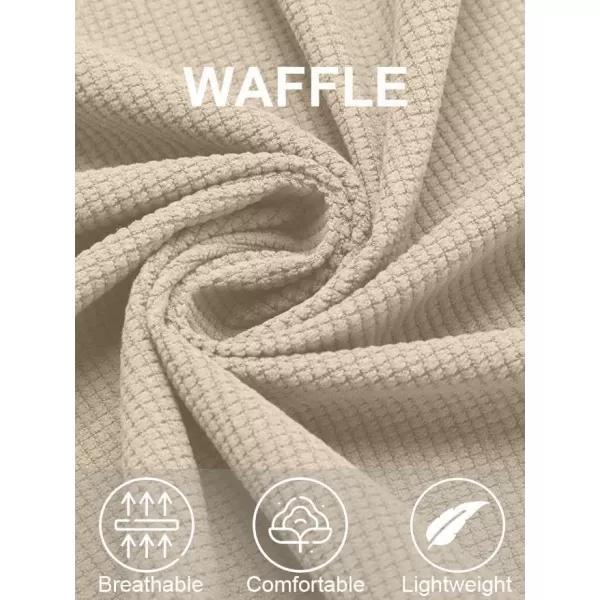 COOFANDY Men's Button Down Waffle Shirt Jacket Casual Long Sleeve Shacket Lightweight Overshirts with Flap Pockets