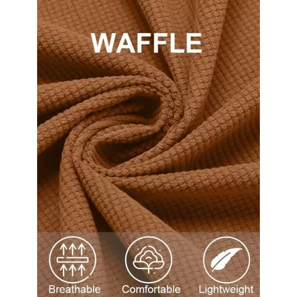 COOFANDY Men's Button Down Waffle Shirt Jacket Casual Long Sleeve Shacket Lightweight Overshirts with Flap Pockets