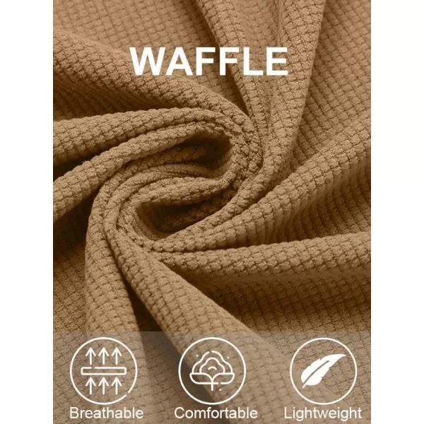 COOFANDY Men's Button Down Waffle Shirt Jacket Casual Long Sleeve Shacket Lightweight Overshirts with Flap Pockets