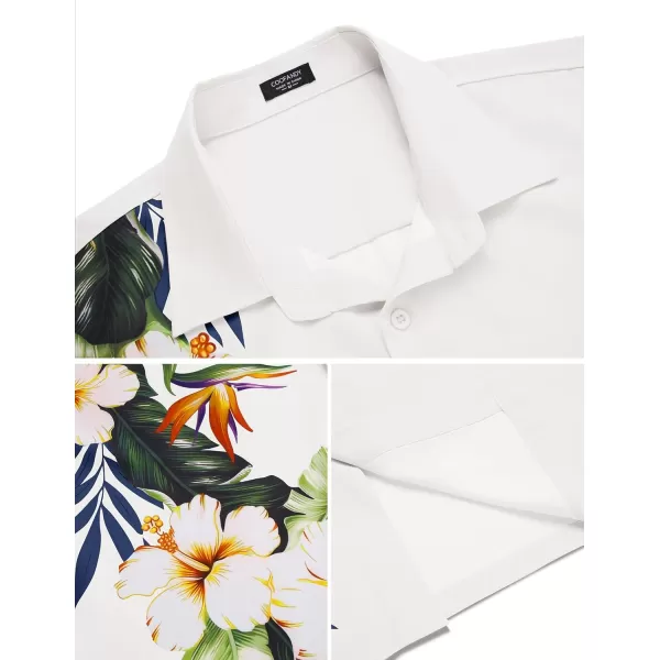 COOFANDY Mens Hawaiian Tropical Shirts Short Sleeve Button Down Summer Beach Shirt with Pocket