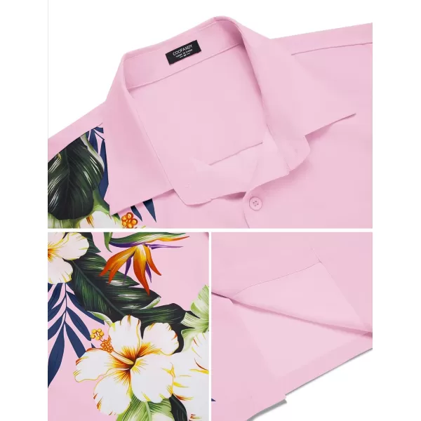 COOFANDY Mens Hawaiian Tropical Shirts Short Sleeve Button Down Summer Beach Shirt with Pocket