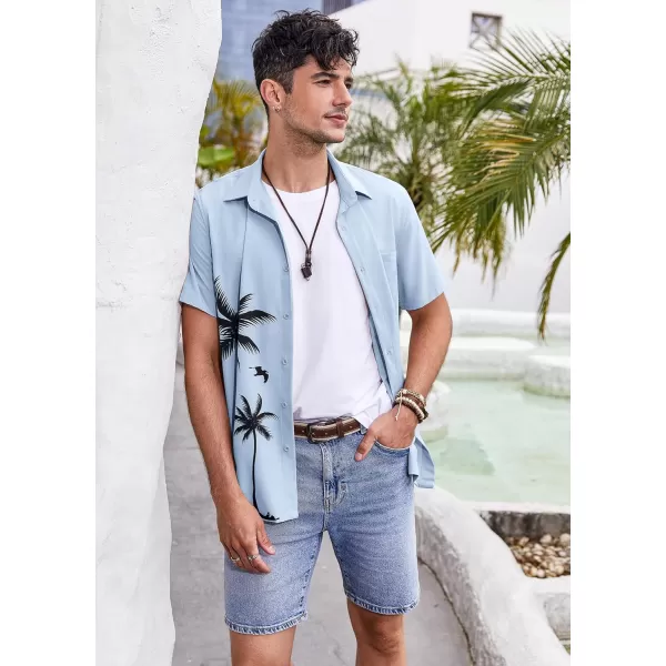 COOFANDY Mens Hawaiian Tropical Shirts Short Sleeve Button Down Summer Beach Shirt with Pocket