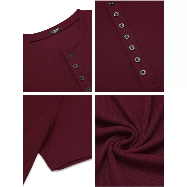 COOFANDY Men's 2 Pack Henley Shirts Short Sleeve Casual Ribbed Knit T Shirts Stretch Muscle Tee Shirts