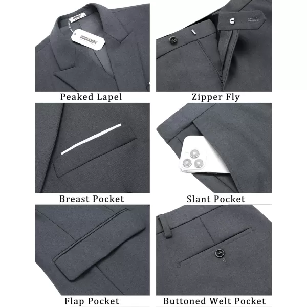 COOFANDY Men's 2 Piece Double Breasted Suits Slim Fit Tuxedo Jacket and Dress Pants Set for Wedding Business Prom
