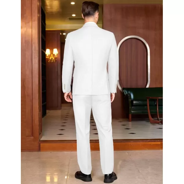 COOFANDY Men's 2 Piece Double Breasted Suits Slim Fit Tuxedo Jacket and Dress Pants Set for Wedding Business Prom