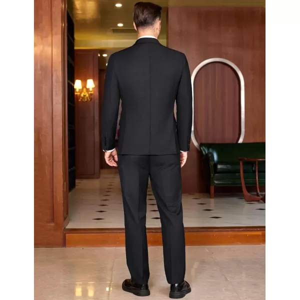 COOFANDY Men's 2 Piece Double Breasted Suits Slim Fit Tuxedo Jacket and Dress Pants Set for Wedding Business Prom