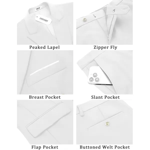 COOFANDY Men's 2 Piece Double Breasted Suits Slim Fit Tuxedo Jacket and Dress Pants Set for Wedding Business Prom