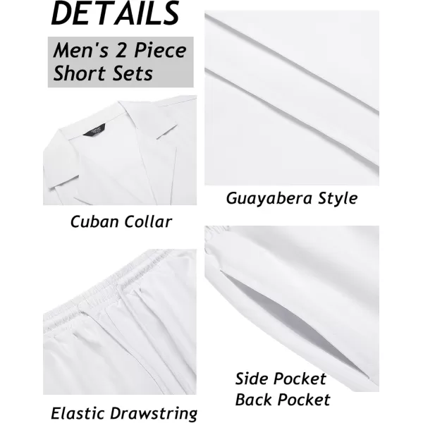 COOFANDY Mens 2 Piece Short Set Guayabera Button Down Shirt Casual Summer Beach Outfits