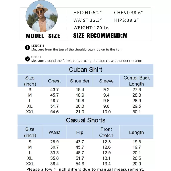 COOFANDY Mens 2 Piece Short Set Guayabera Button Down Shirt Casual Summer Beach Outfits