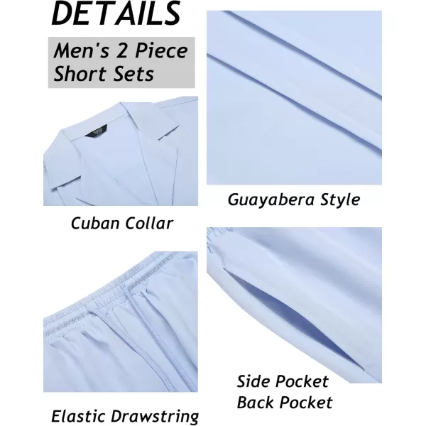 COOFANDY Mens 2 Piece Short Set Guayabera Button Down Shirt Casual Summer Beach Outfits