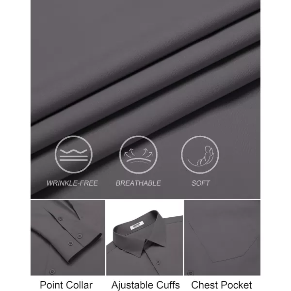 COOFANDY Mens Dress Shirts Long Sleeve Wrinkle Free Button Down Shirts Formal Business Shirt