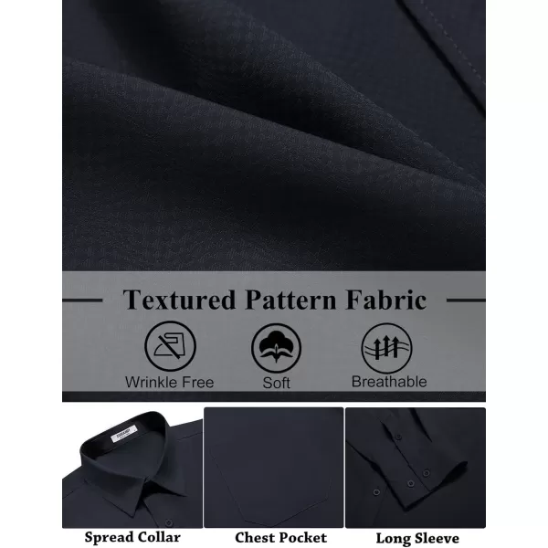 COOFANDY Mens Dress Shirts Long Sleeve Wrinkle Free Shirt Textured Business Casual Button Down Shirt