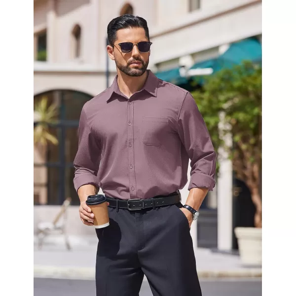 COOFANDY Mens Dress Shirts Long Sleeve Wrinkle Free Shirt Textured Business Casual Button Down Shirt