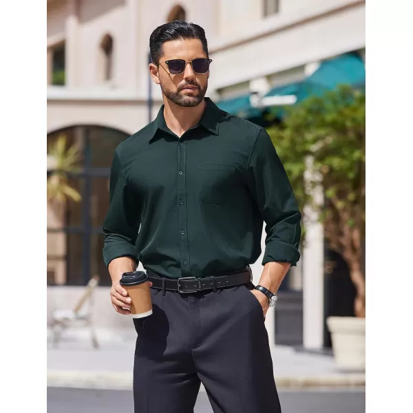 COOFANDY Mens Dress Shirts Long Sleeve Wrinkle Free Shirt Textured Business Casual Button Down Shirt